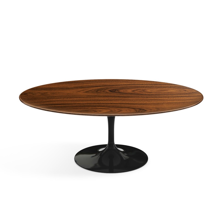 Saarinen Low Oval Coffee Table - Veneer,  Rosewood,  Black