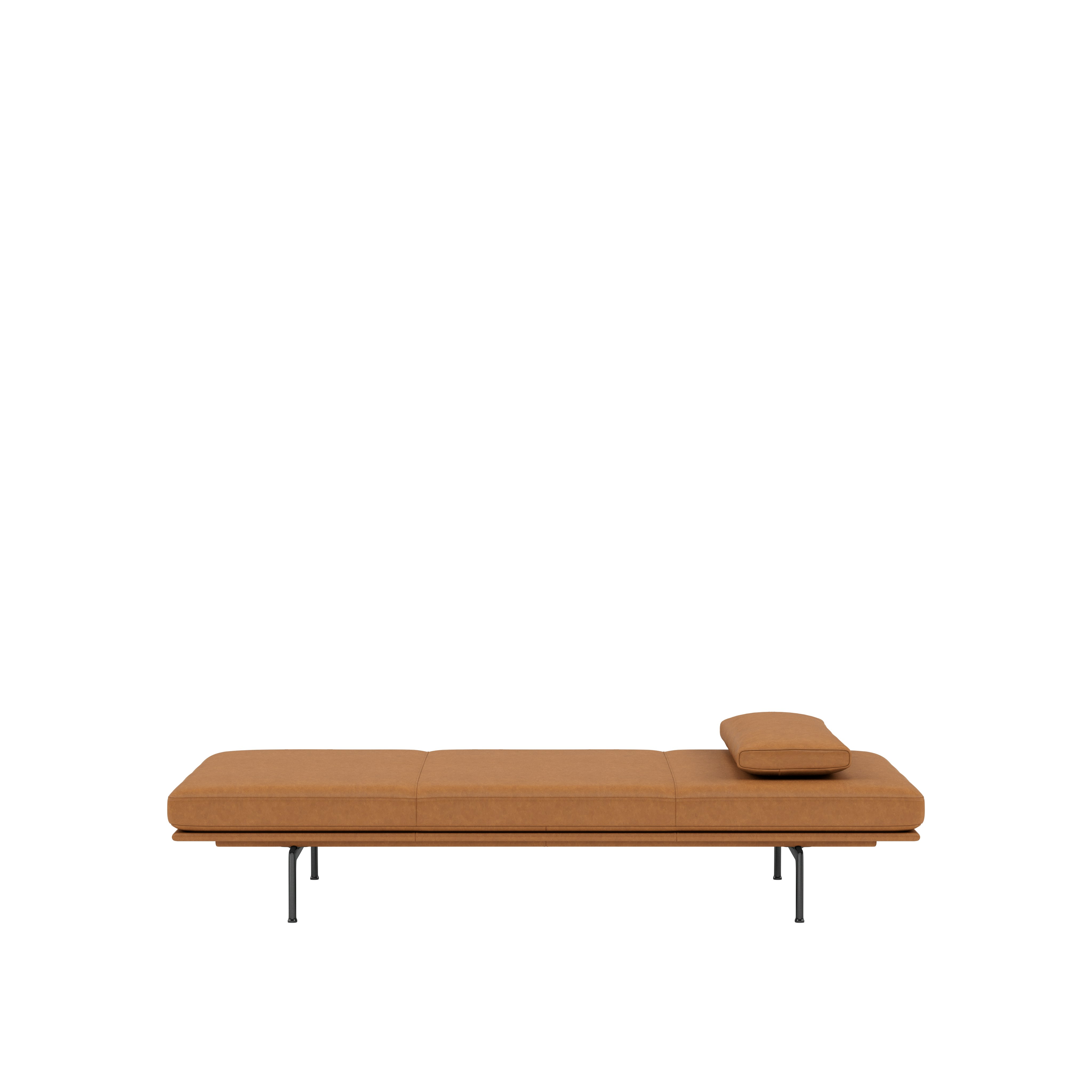 Outline Daybed with Cushion - Grace Leather, Cognac