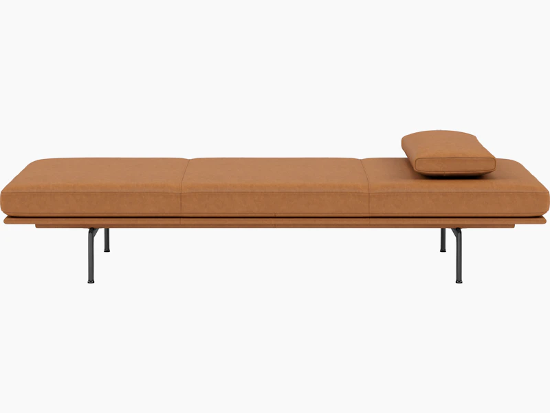 Outline Daybed with Cushion - Grace Leather, Cognac