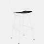 Bertoia Stool - Bar Height, With Seat Pad, White, Prairie, Bison