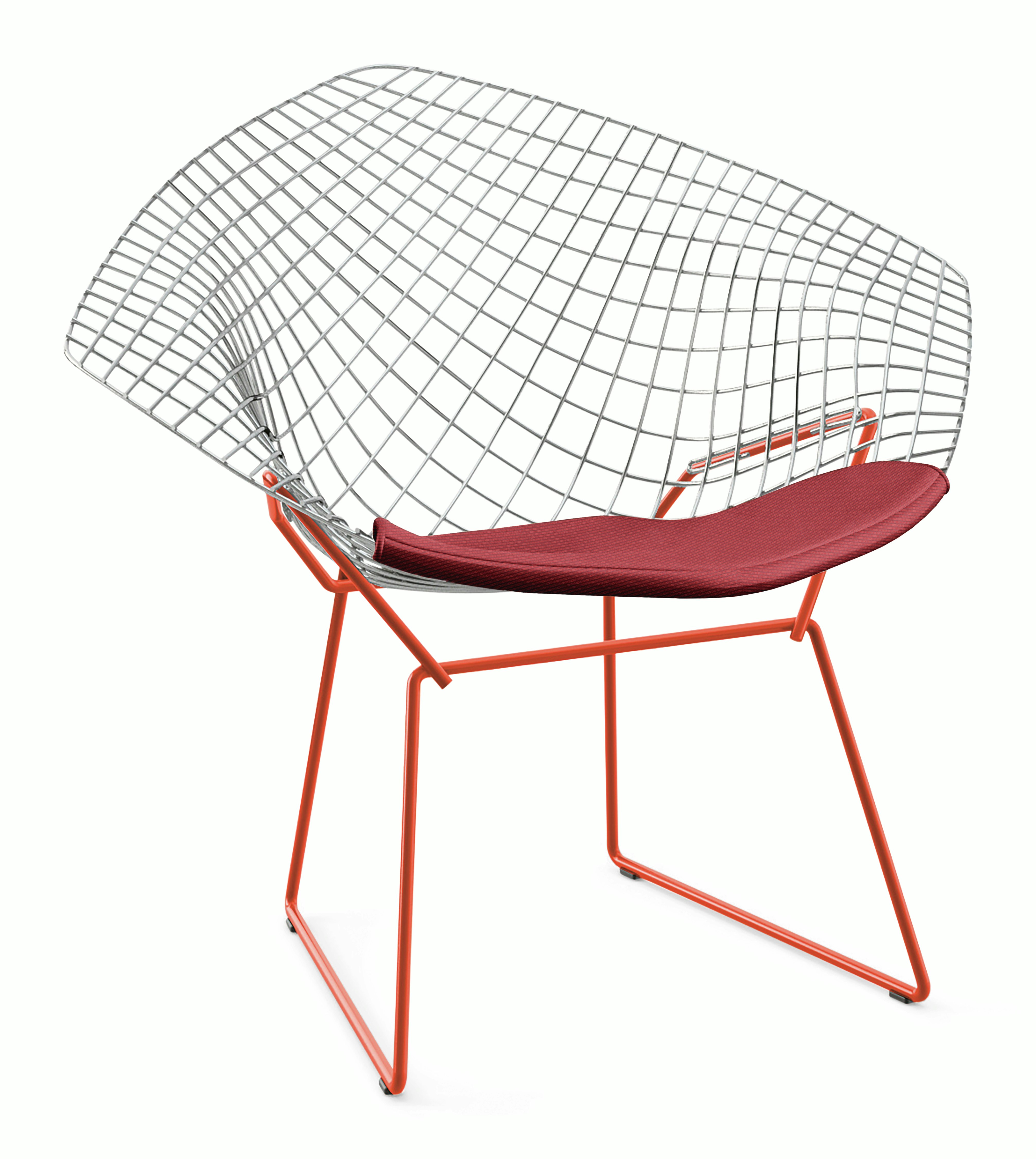 Bertoia Two-Tone Diamond Lounge Chair with Seat Pad