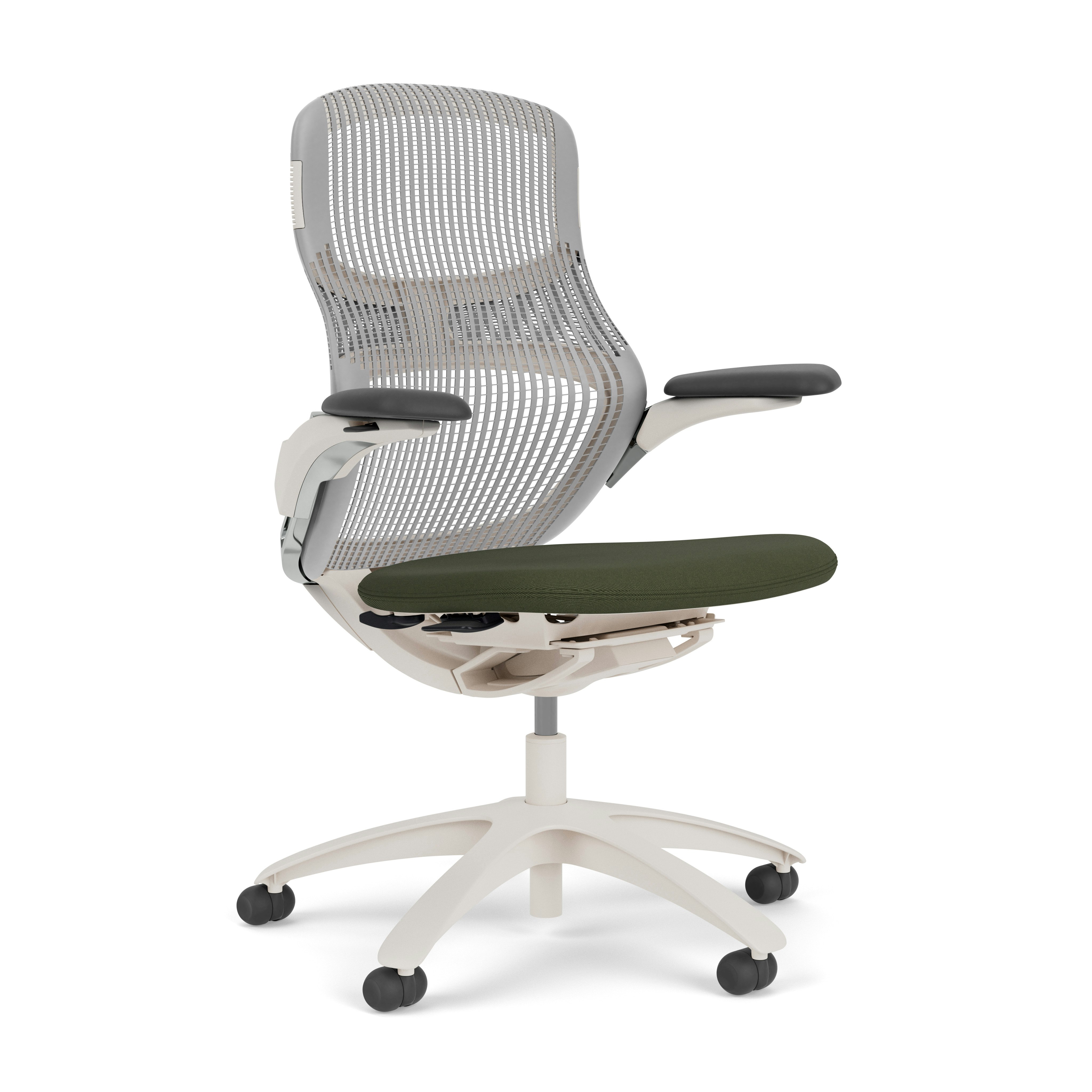 Generation Chair - Light, High Performance, Pebble, Generation, Olive, Plastic Standard, Hard Wheel