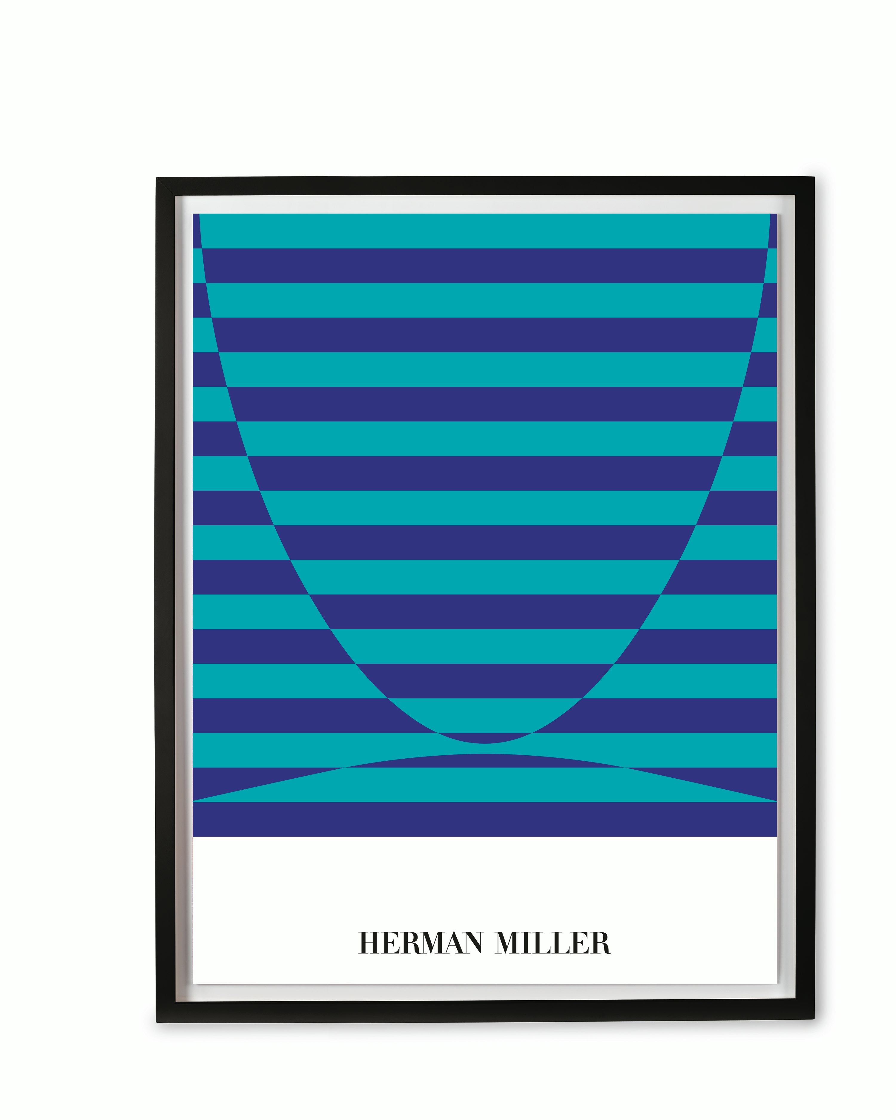Herman Miller Brochure Covers Poster By Tomoko Miho - Framed,  Black,  Blue