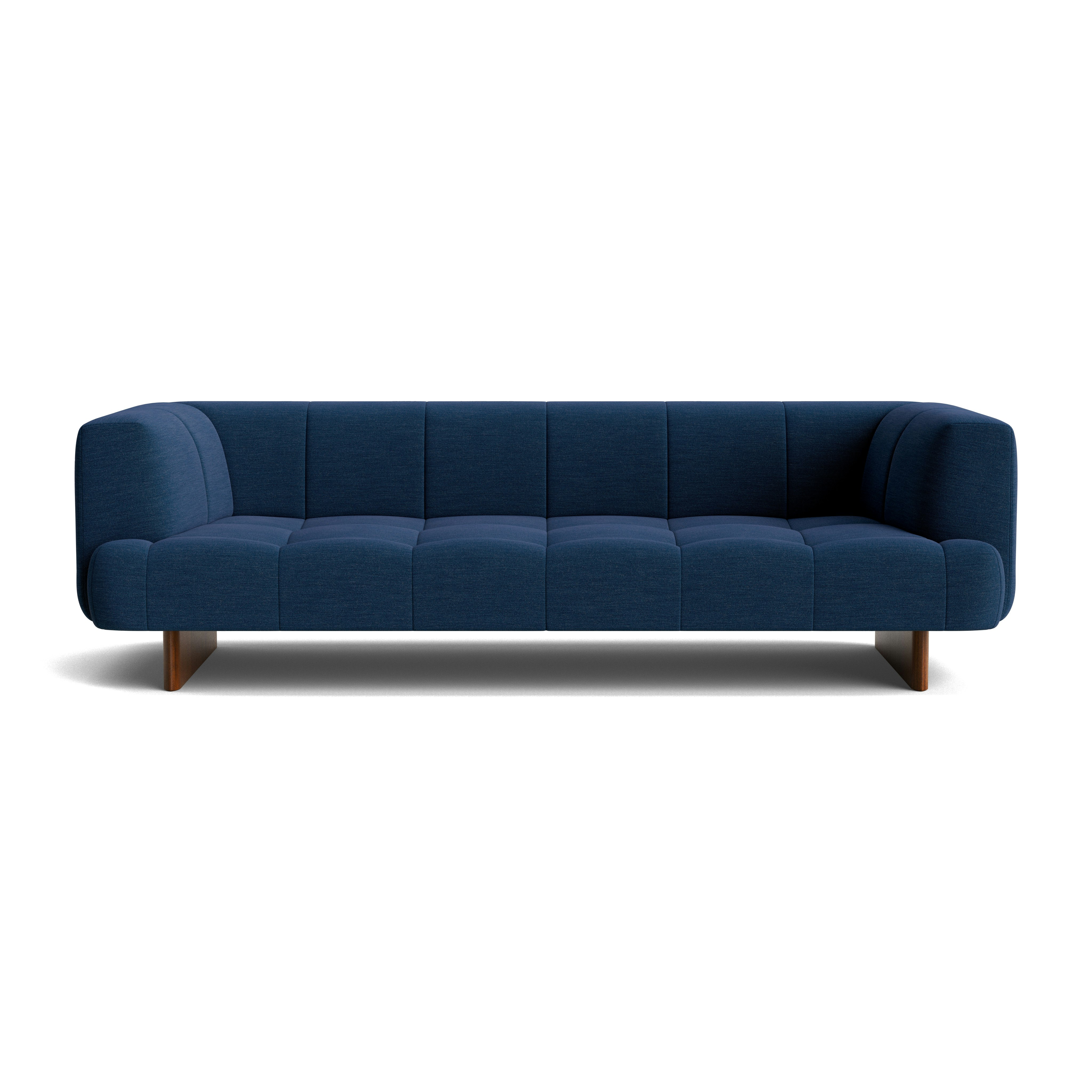 Quilton Lift Sofa - 3-Seat Sofa, Mode, Denim, Lacquered Walnut