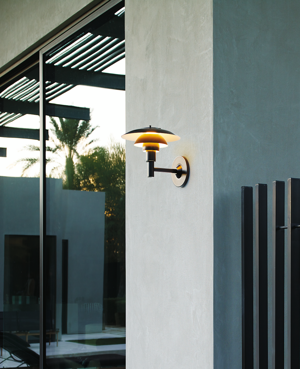 PH 3-2 1/2 Outdoor Wall Sconce on the outside of a home