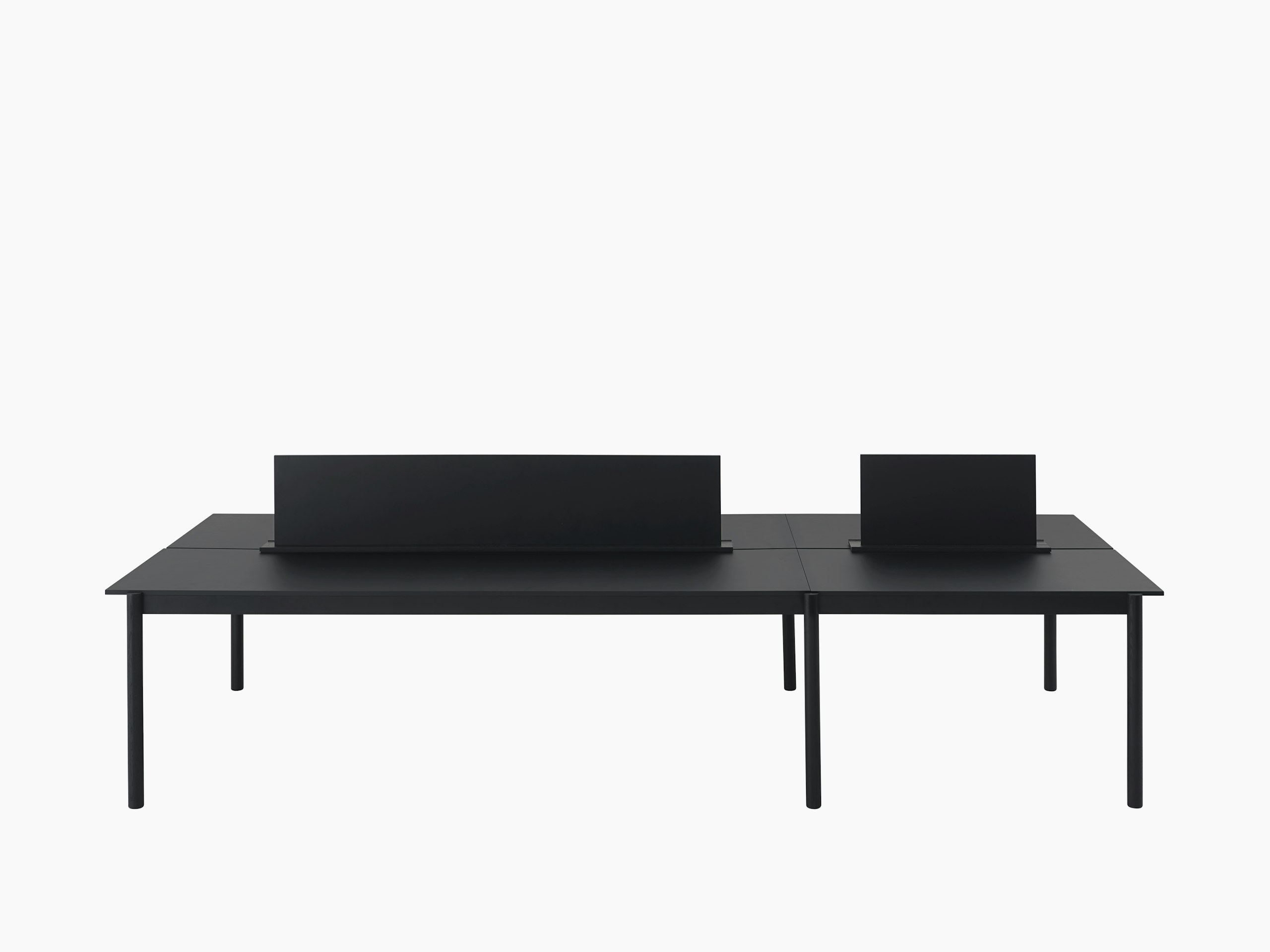 Linear system table config 1 black nanolaminate black w screens Muuto