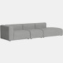 Mags One-Arm 3 Seat Sofa - Left, Pecora, Grey