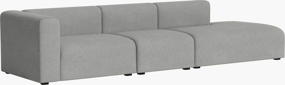 Mags One-Arm 3 Seat Sofa - Left, Pecora, Grey