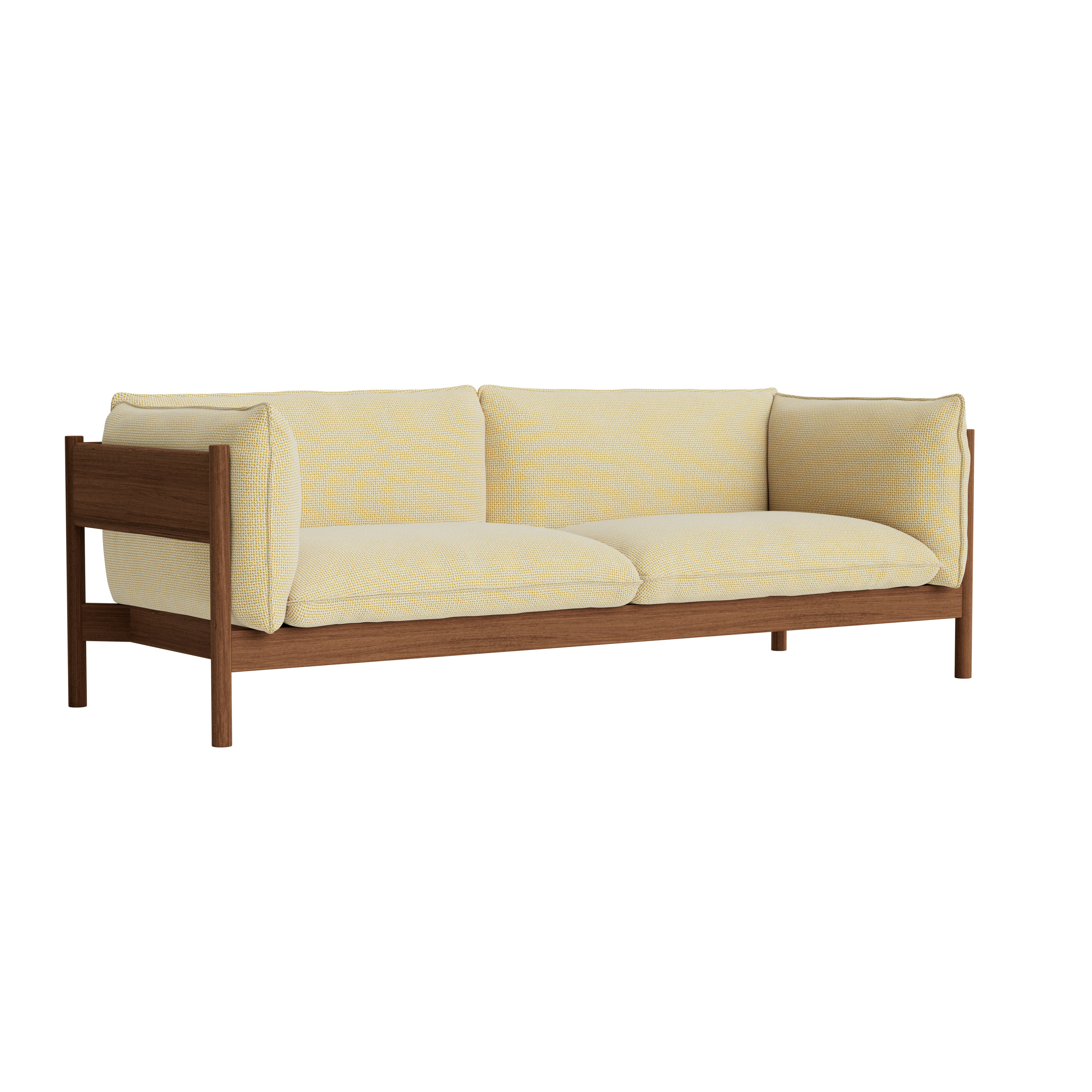 Arbour 3-Seat Sofa - Tartaglia, 857 Ochre White, Walnut