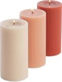 Ribbed Pillar Candle Outlet