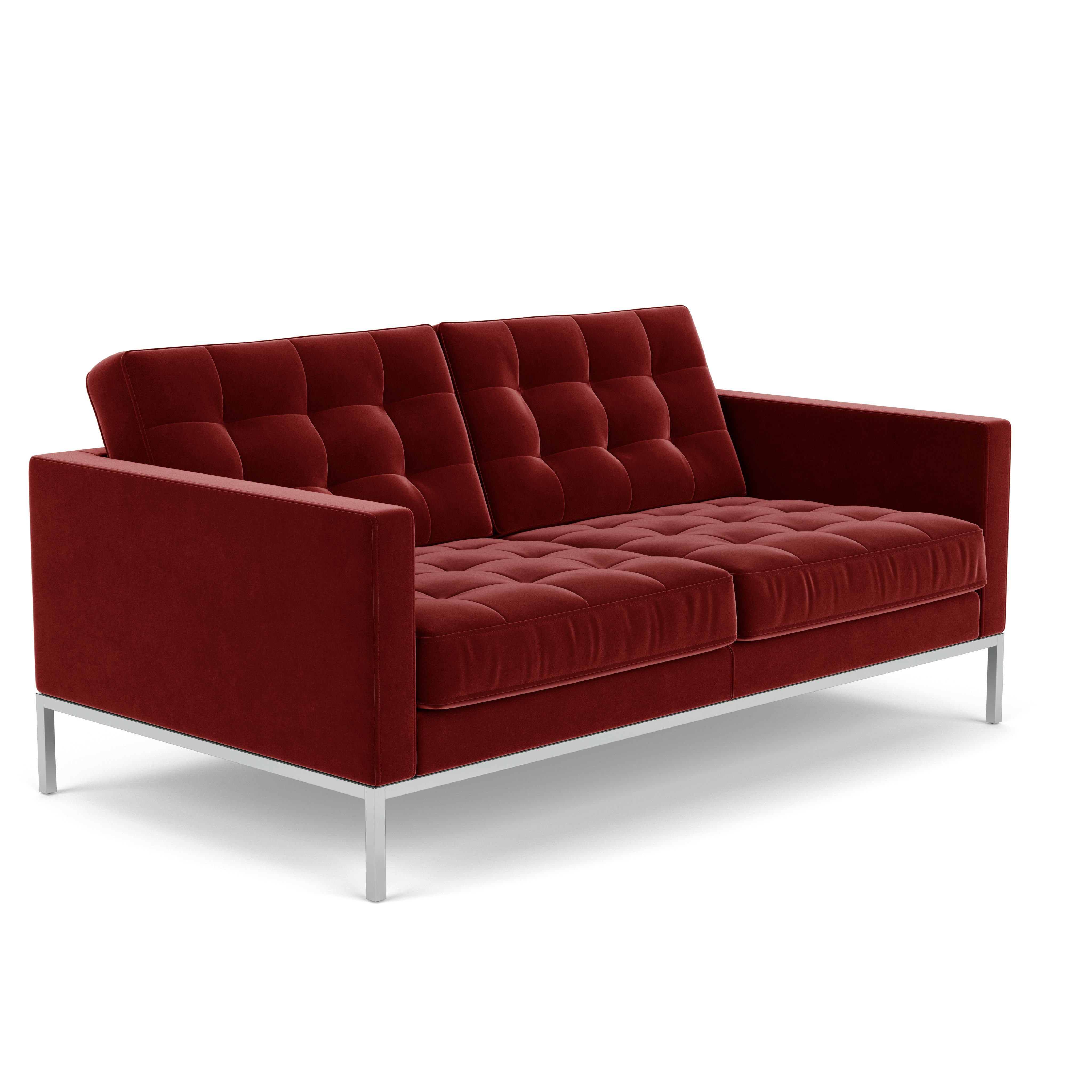 Florence Knoll Relaxed Bench - Large,  Rectangular,  Knoll Velvet,  Flamenco