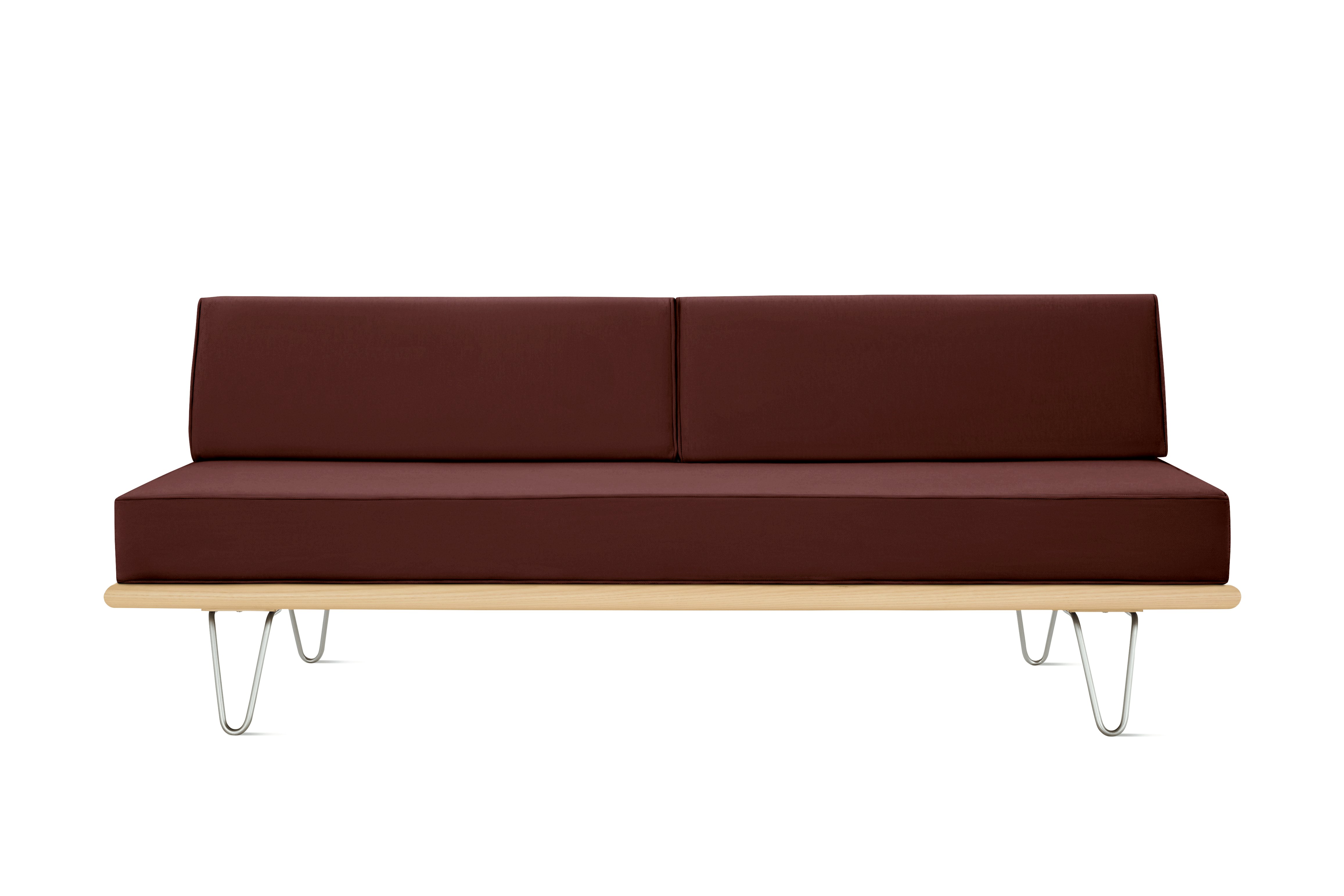 Nelson Daybed - Back Bolster,  Ash,  Tempo Velvet,  Burgundy,  Hairpin