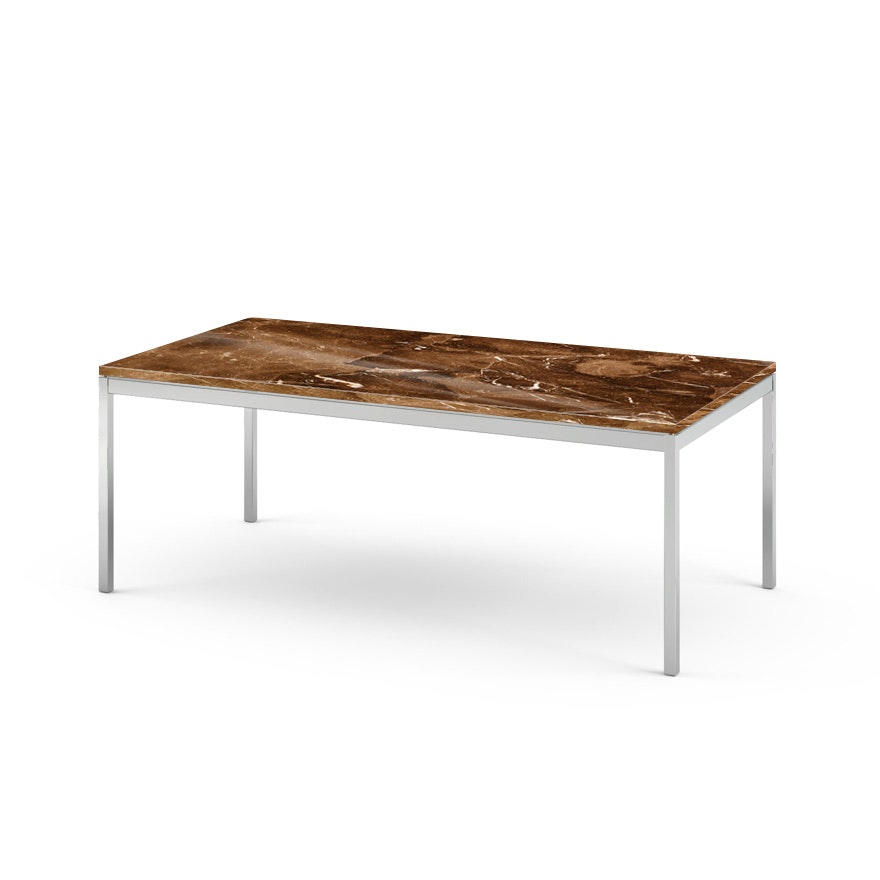 Florence Knoll Rectangular Coffee Table - 45 X 22, 17, Polished Espresso, Polished Chrome