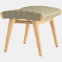 Risom Ottoman - Antique Beige Sunbrella, Maple
