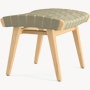 Risom Ottoman - Antique Beige Sunbrella, Maple
