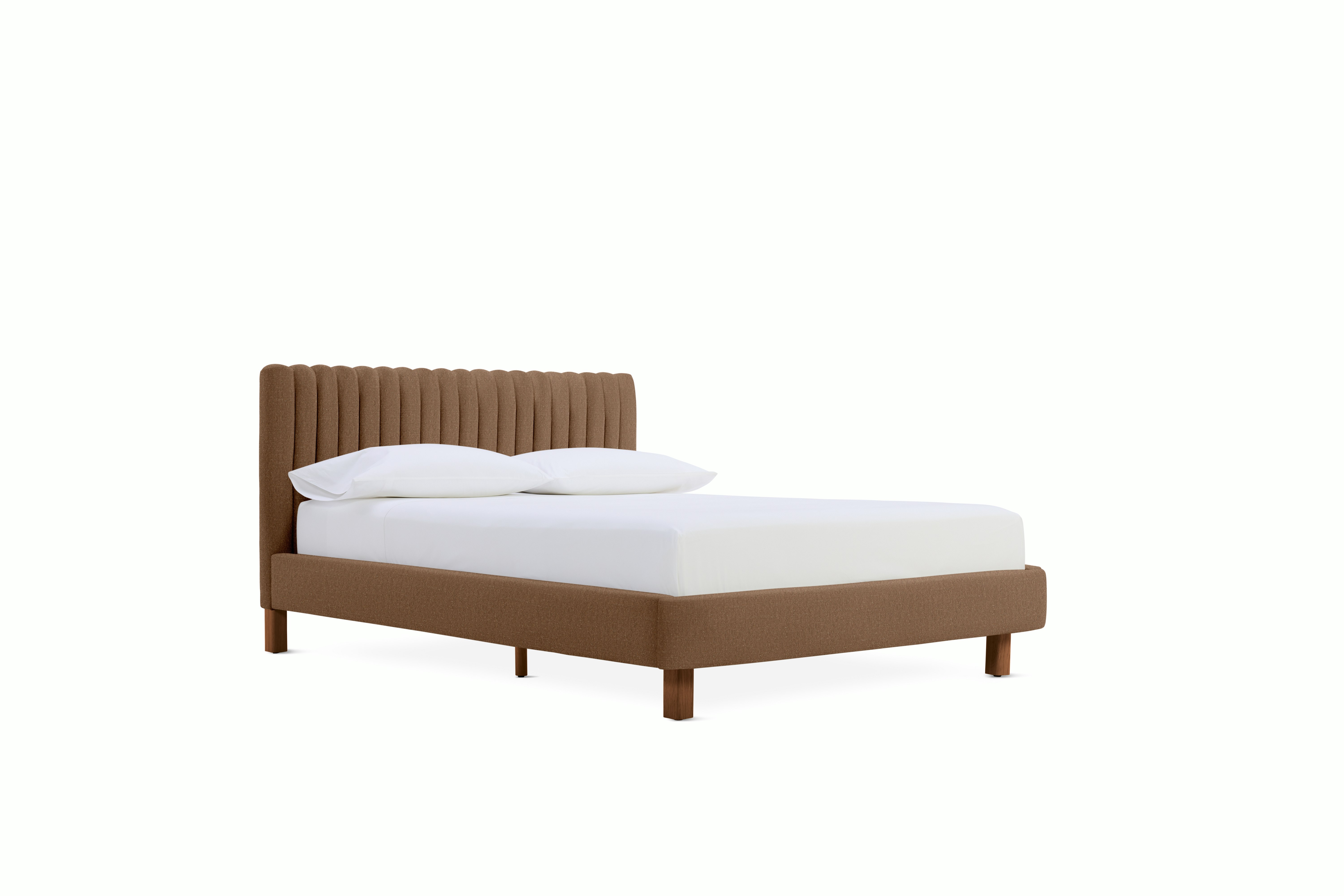 Charlotte  Bed - Standard in Walnut and Album Linen Tawny
