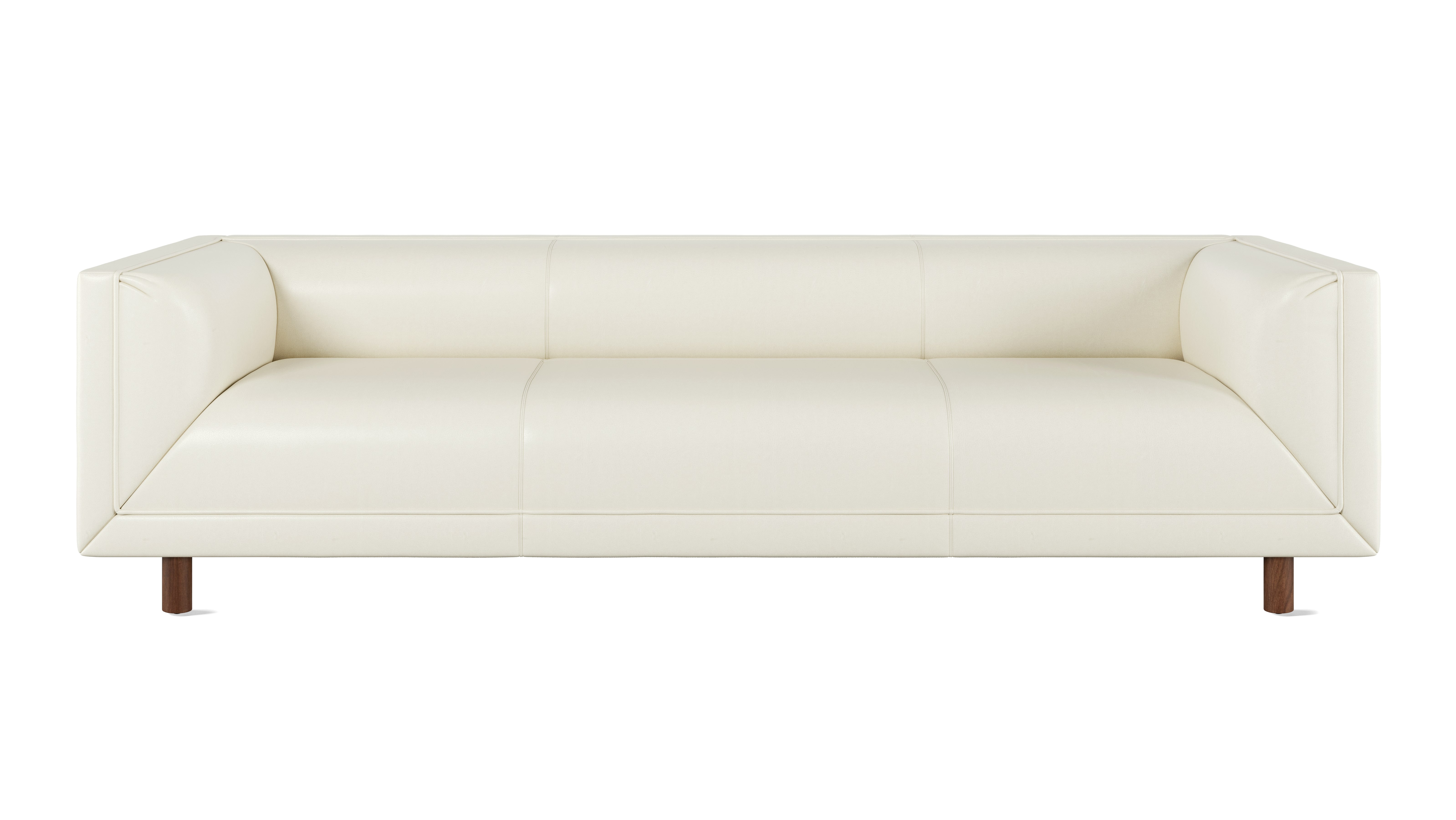 Rolled Arm Sofa 96,  Prone Leather,  Lotus,  Walnut