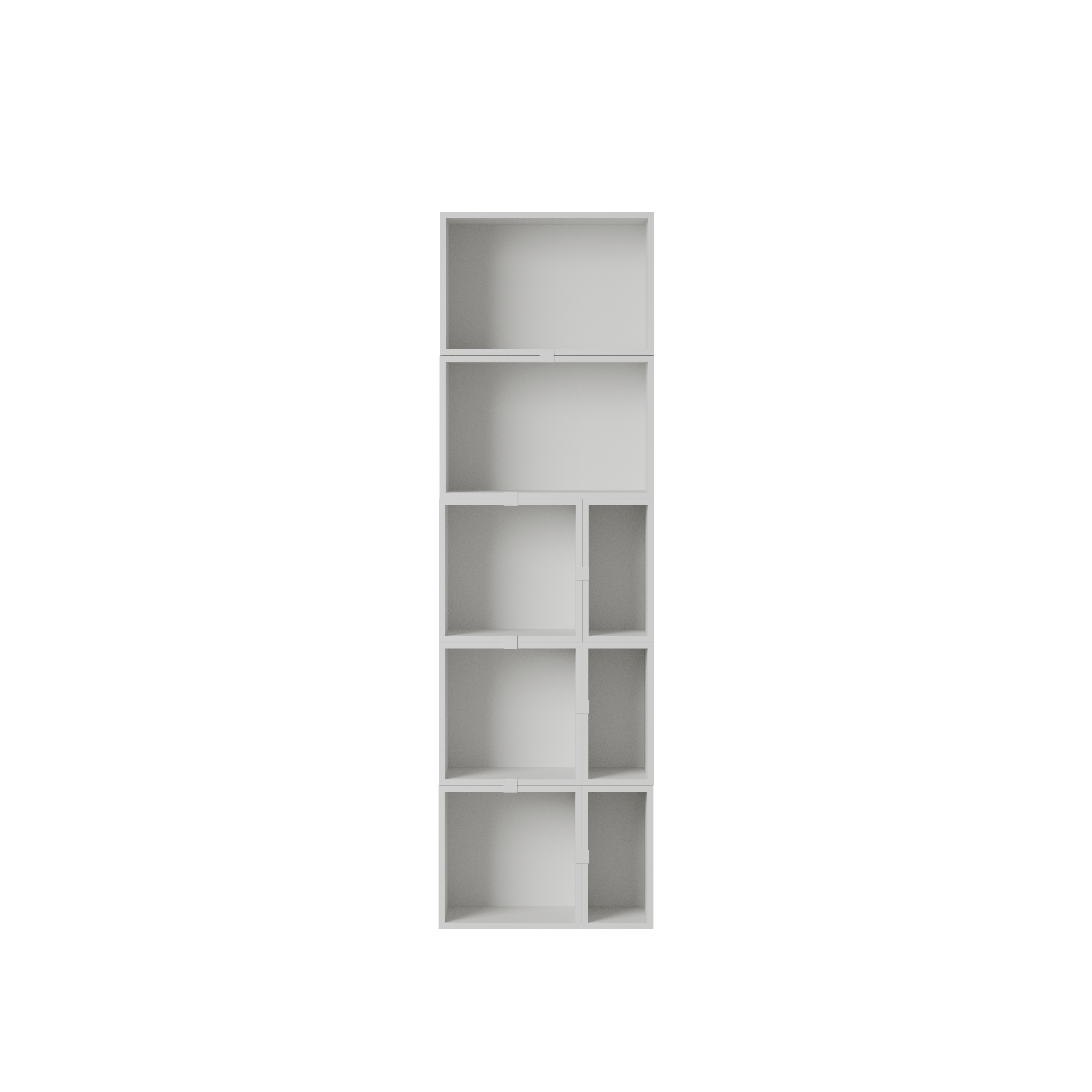 Stacked Storage Bookcase - Configuration 7,  Grey,  No Base