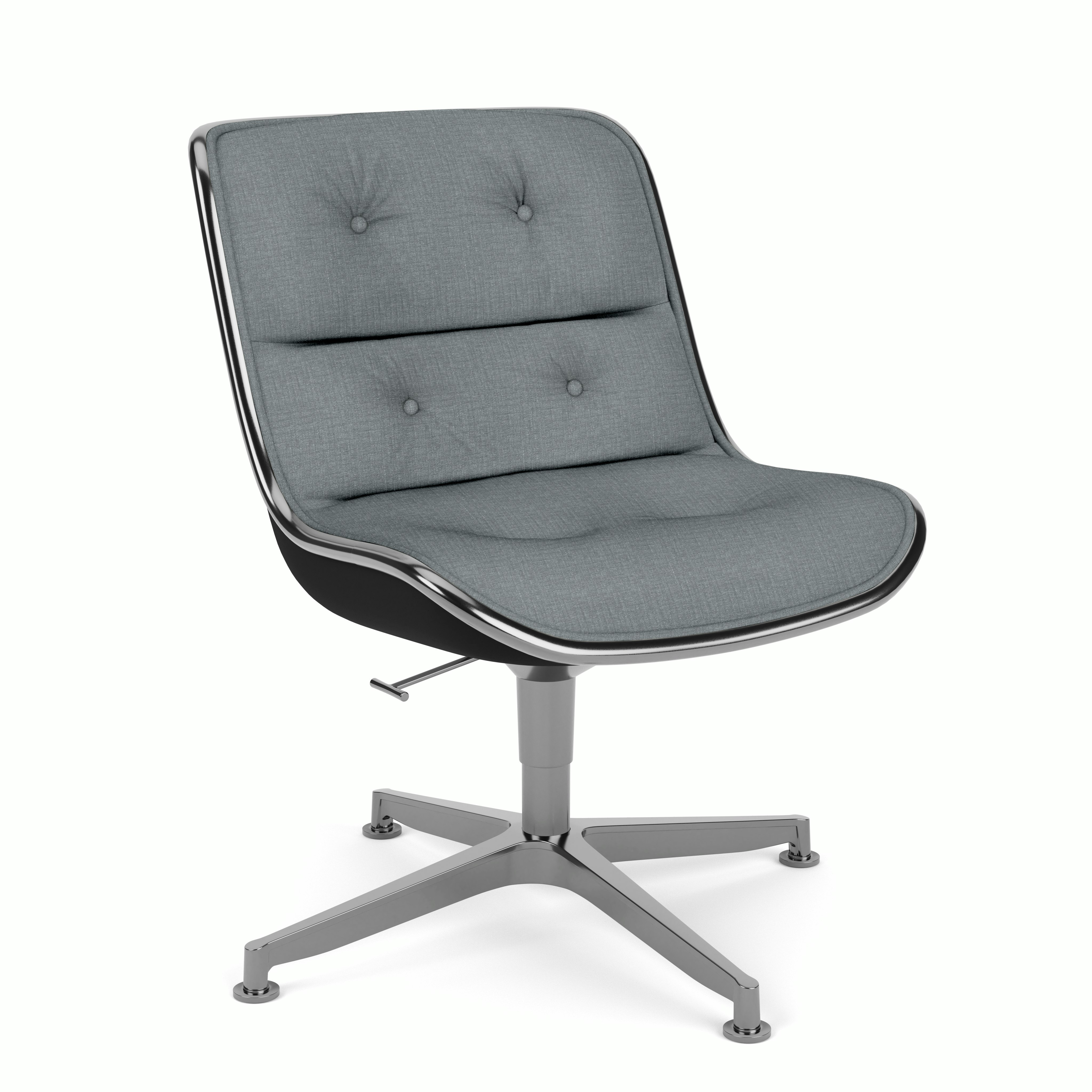 Pollock Executive Side Chair - 4 Star,  Polished Aluminum,  Topos,  Lowland