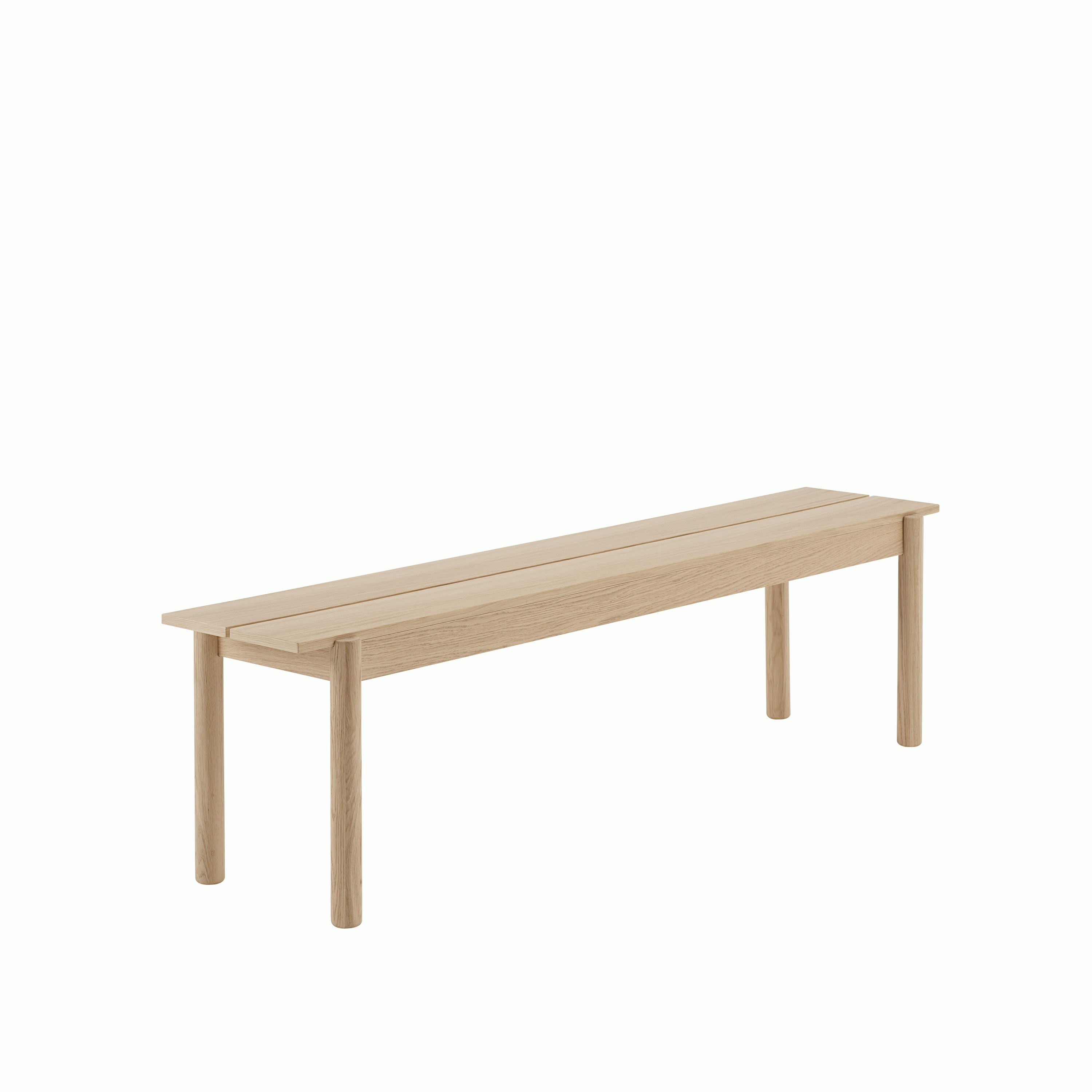 Linear wood oak bench 170 Muuto