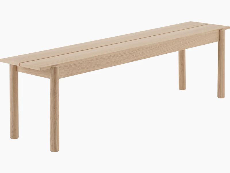 Linear wood oak bench 170 Muuto