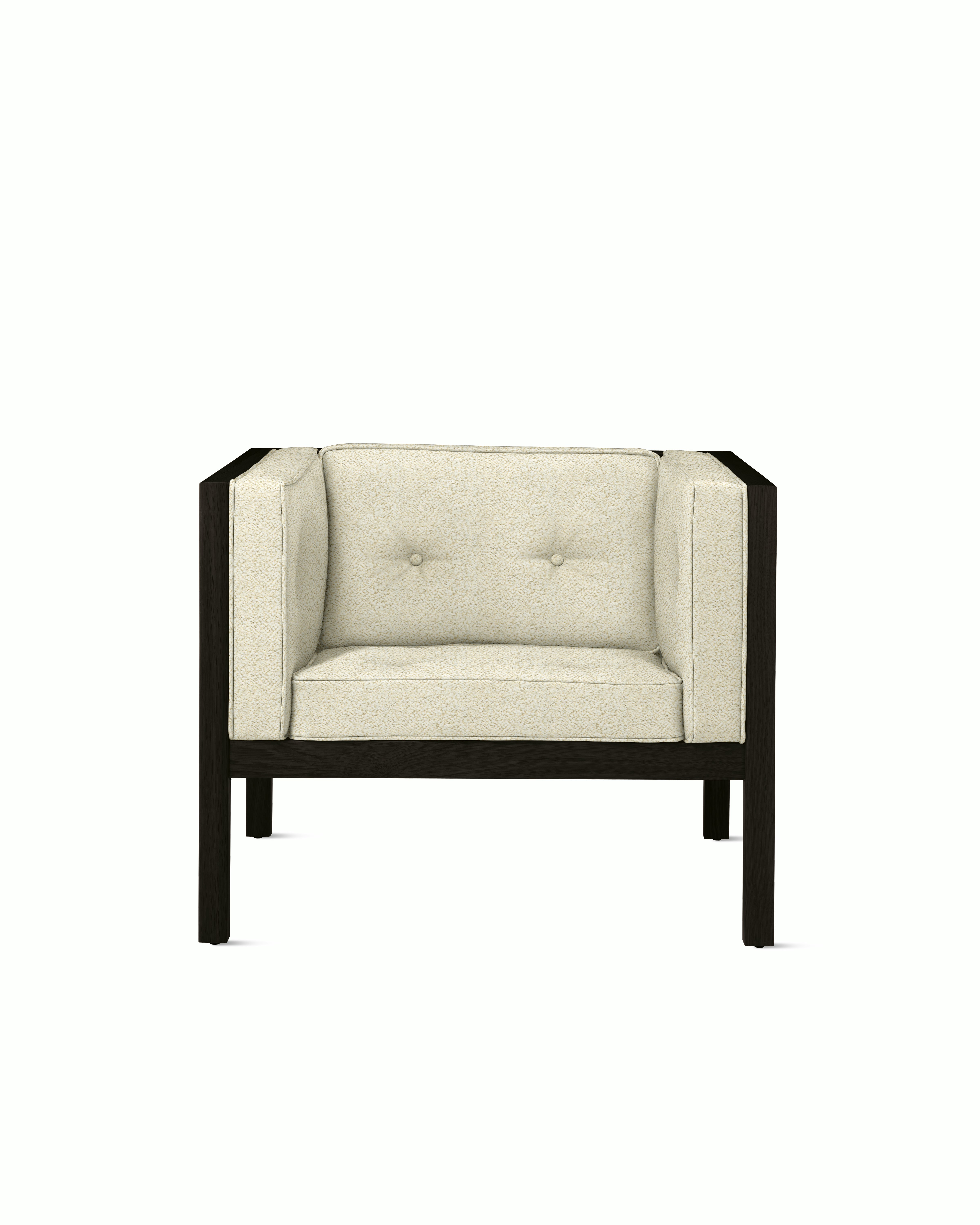 Cube Armchair - Whim,  Warm White,  Black Stained Oak