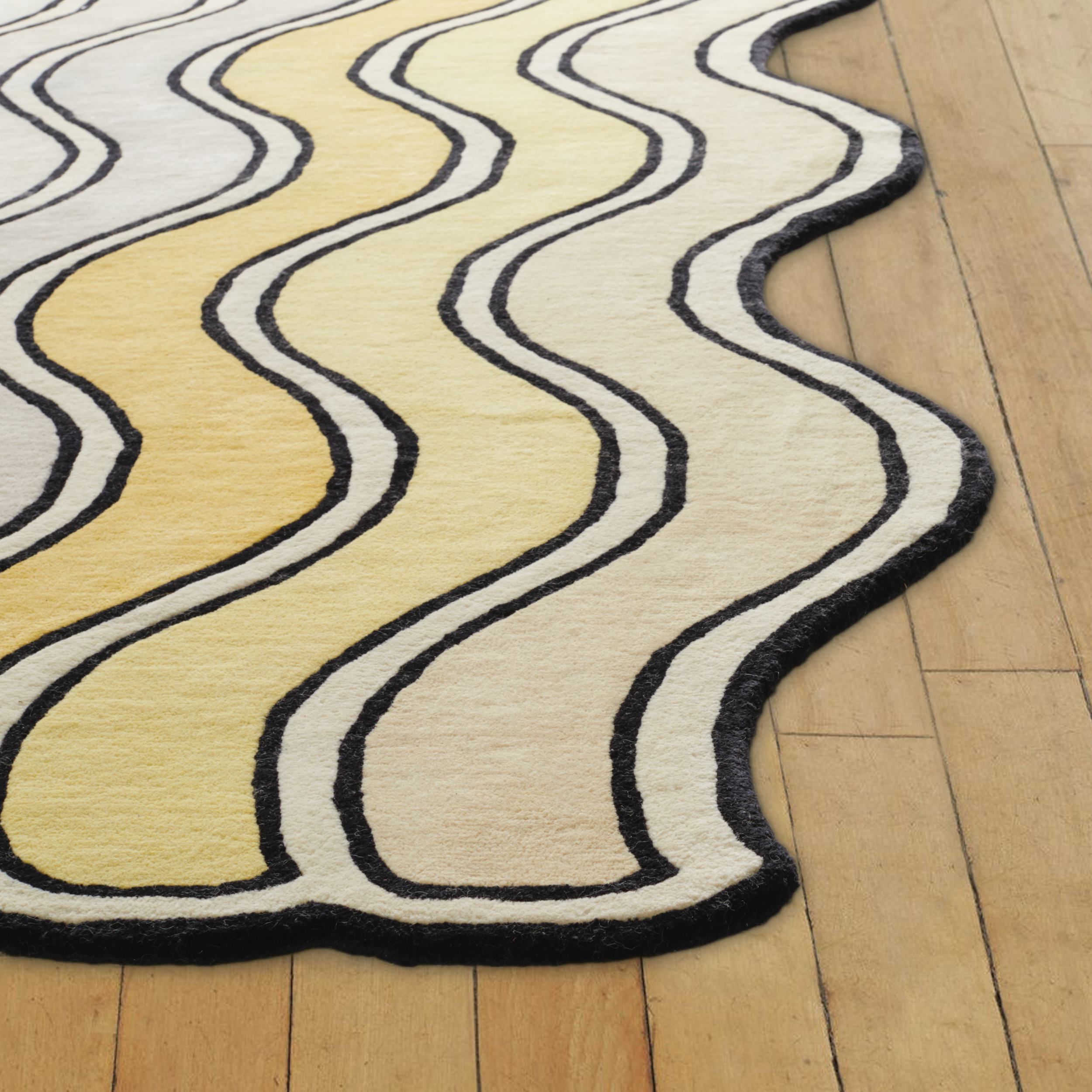 Simple Modern Wavy Strip Carpet – HITRUG