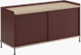 Enfold Sideboard, Low: Deep Red and Oak
