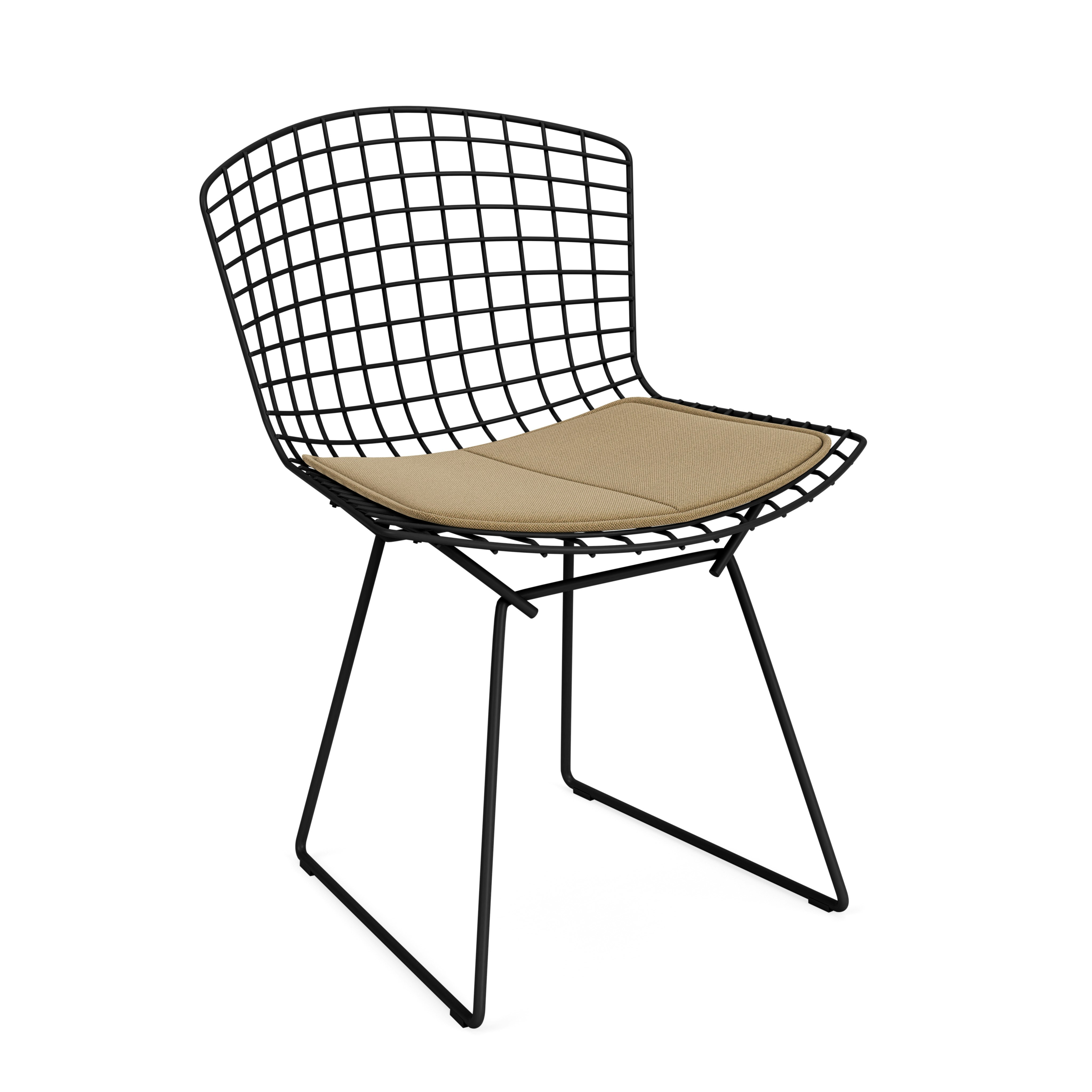Bertoia Side Chair- Seat Pad, Black, Hourglass, Latte