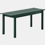 Linear steel outdoor bench 110 dark green Muuto