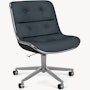Pollock Executive Side Chair - 5 Star,  Polished Aluminum,  Volo Leather,  Marine Blue