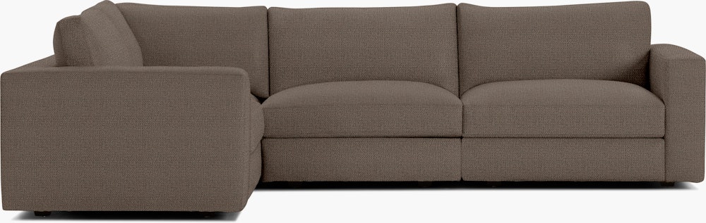 Reid Corner Sectional - L-Shaped Four Seater Sectional,  Standard,  Pebble Weave,  Bark,  1" Block"