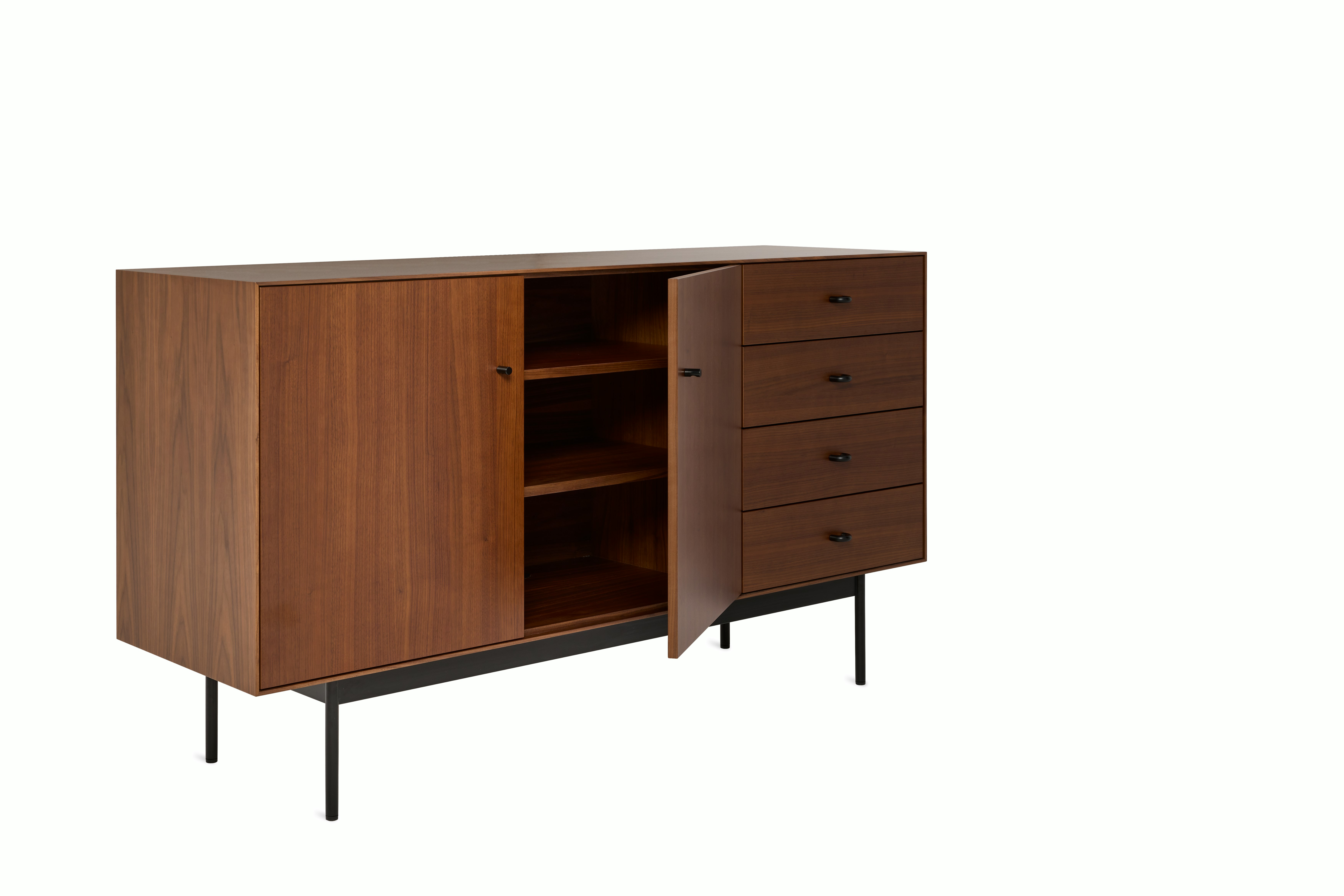 Loop Credenza - Walnut,  Black