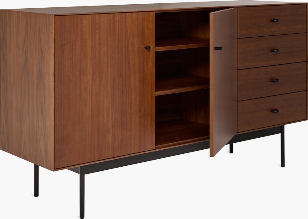 Loop Credenza - Walnut,  Black