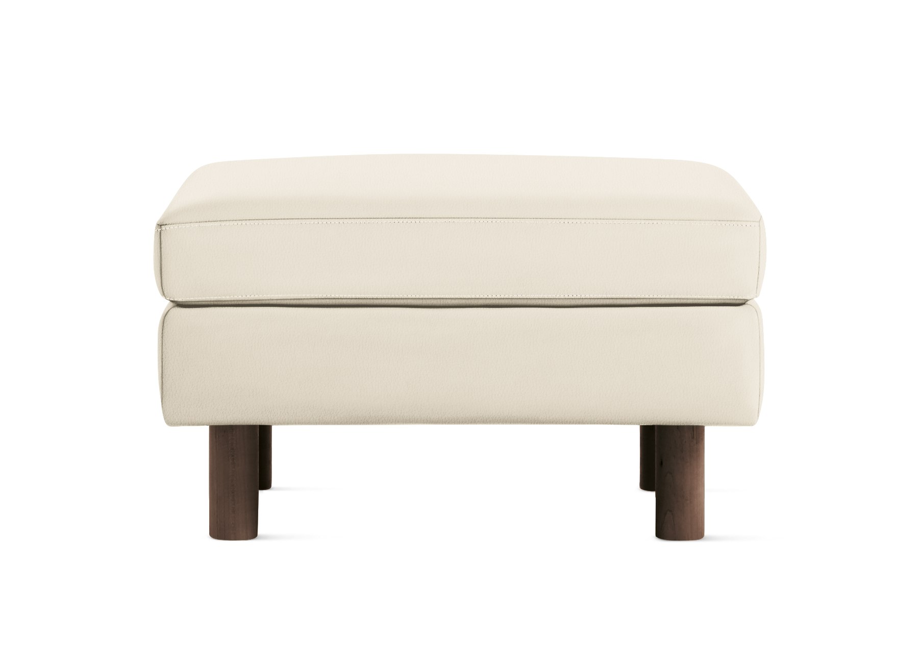 Lispenard Ottoman  in light beige leather  with 6" legs.