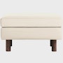 Lispenard Ottoman  in light beige leather  with 6" legs.