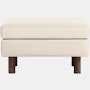 Lispenard Ottoman  in light beige leather  with 6" legs.