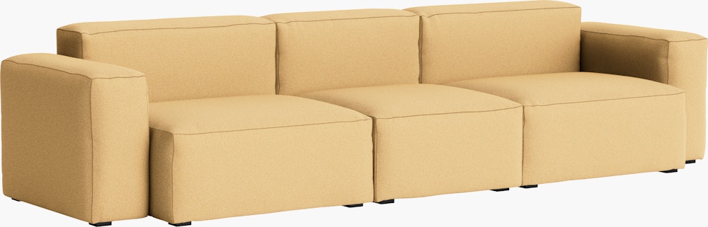 Mags SL 3-Seat Sofa - Olavi by HAY, 15 Mustard / White Speckle