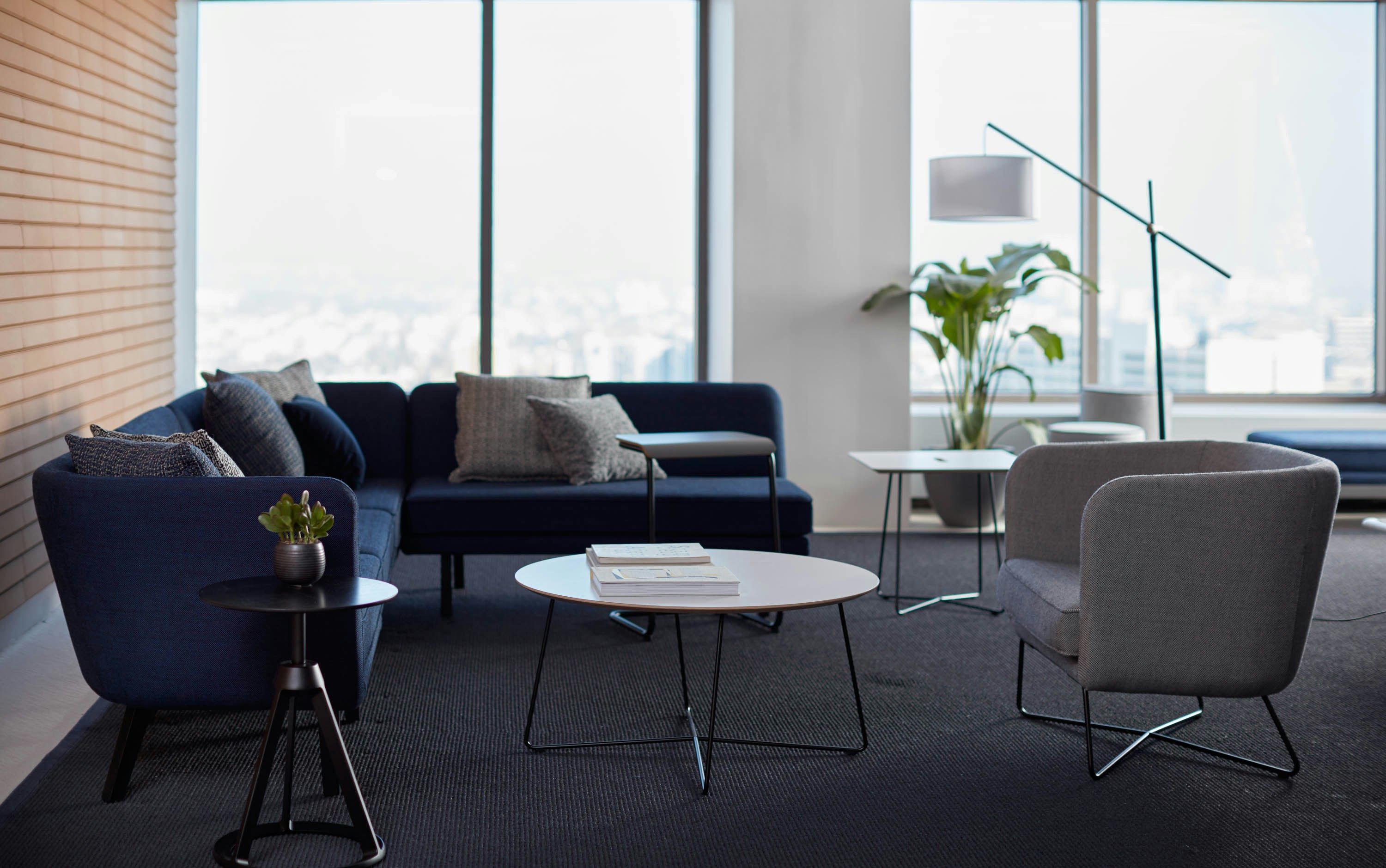 Rockwell Unscripted modular lounge club chair occasional coffee table side table square toboggan pull up table piton side table