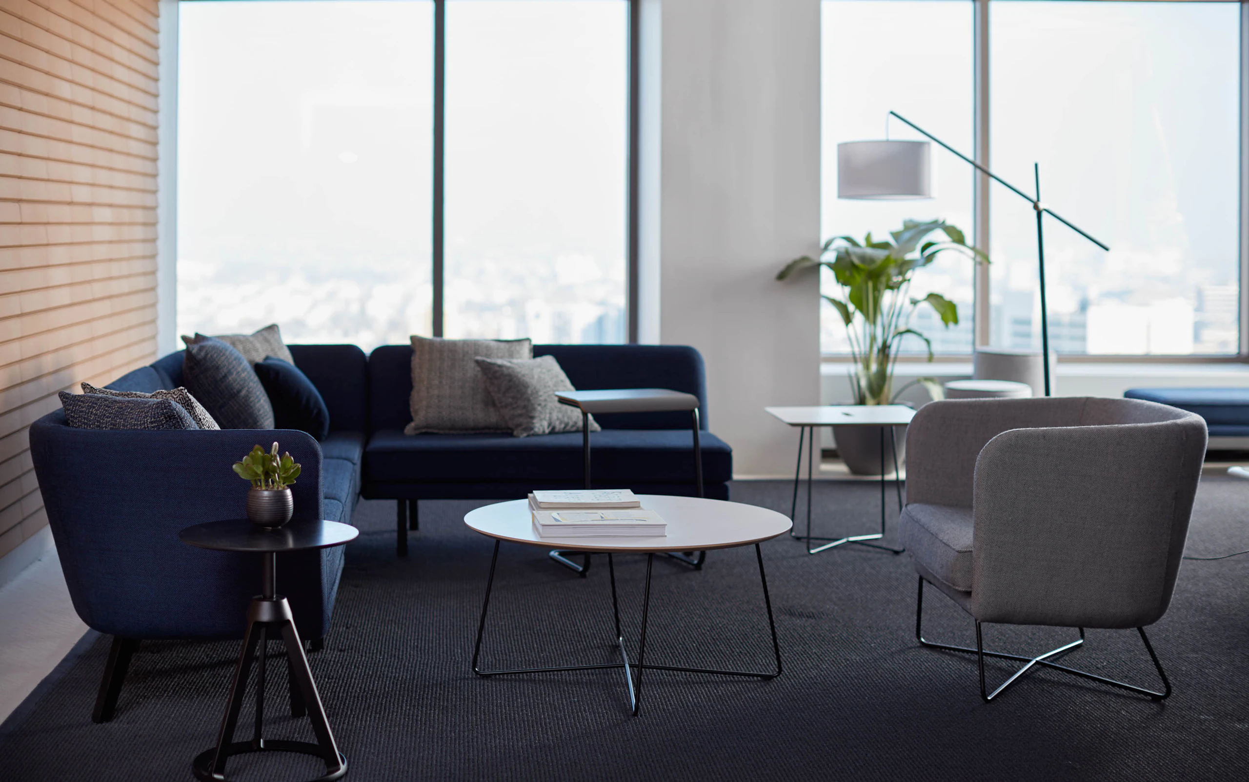 Rockwell Unscripted modular lounge club chair occasional coffee table side table square toboggan pull up table piton side table