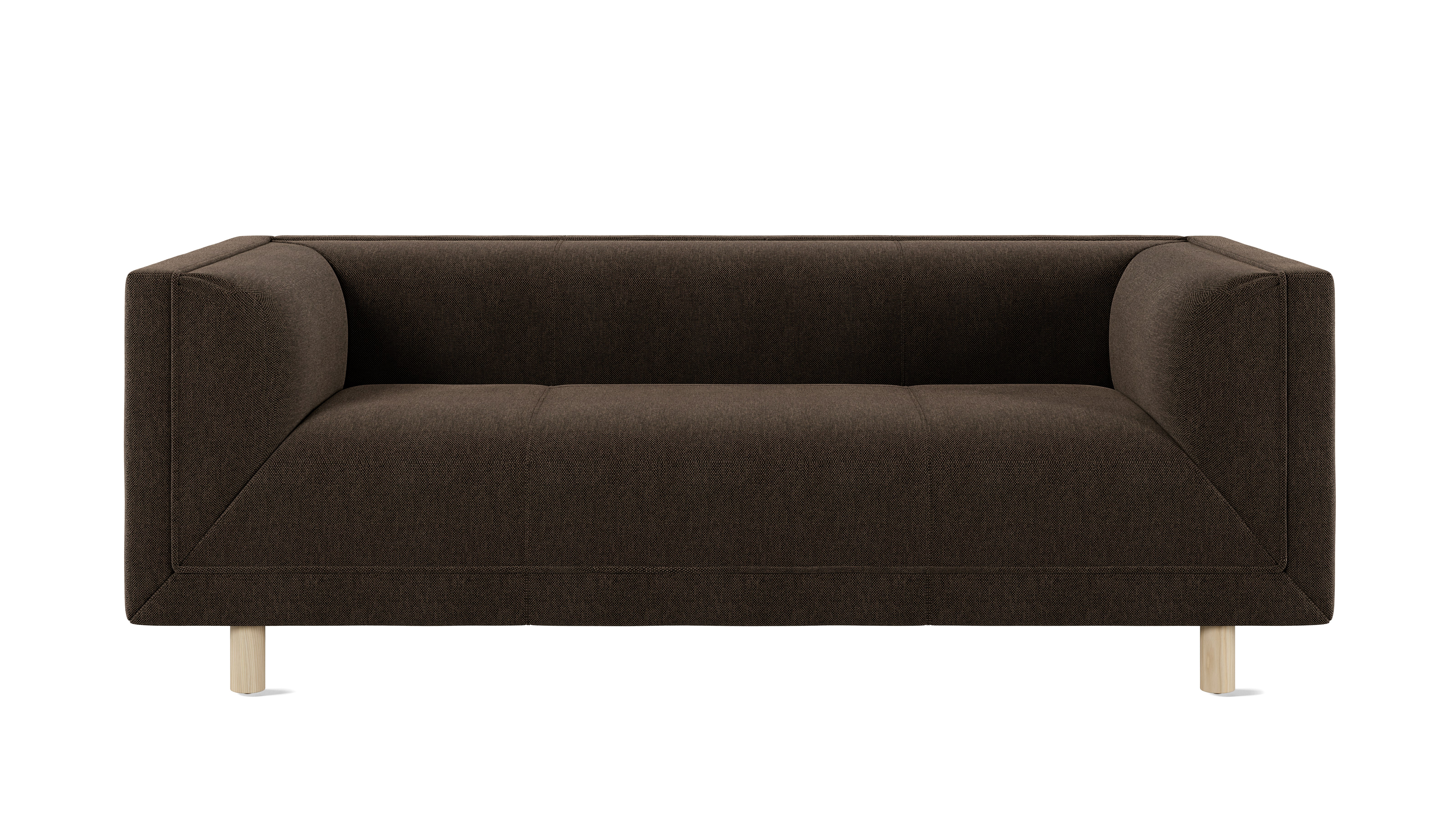 Rolled Arm Sofa 72,  Mode Hollow,  White Ash