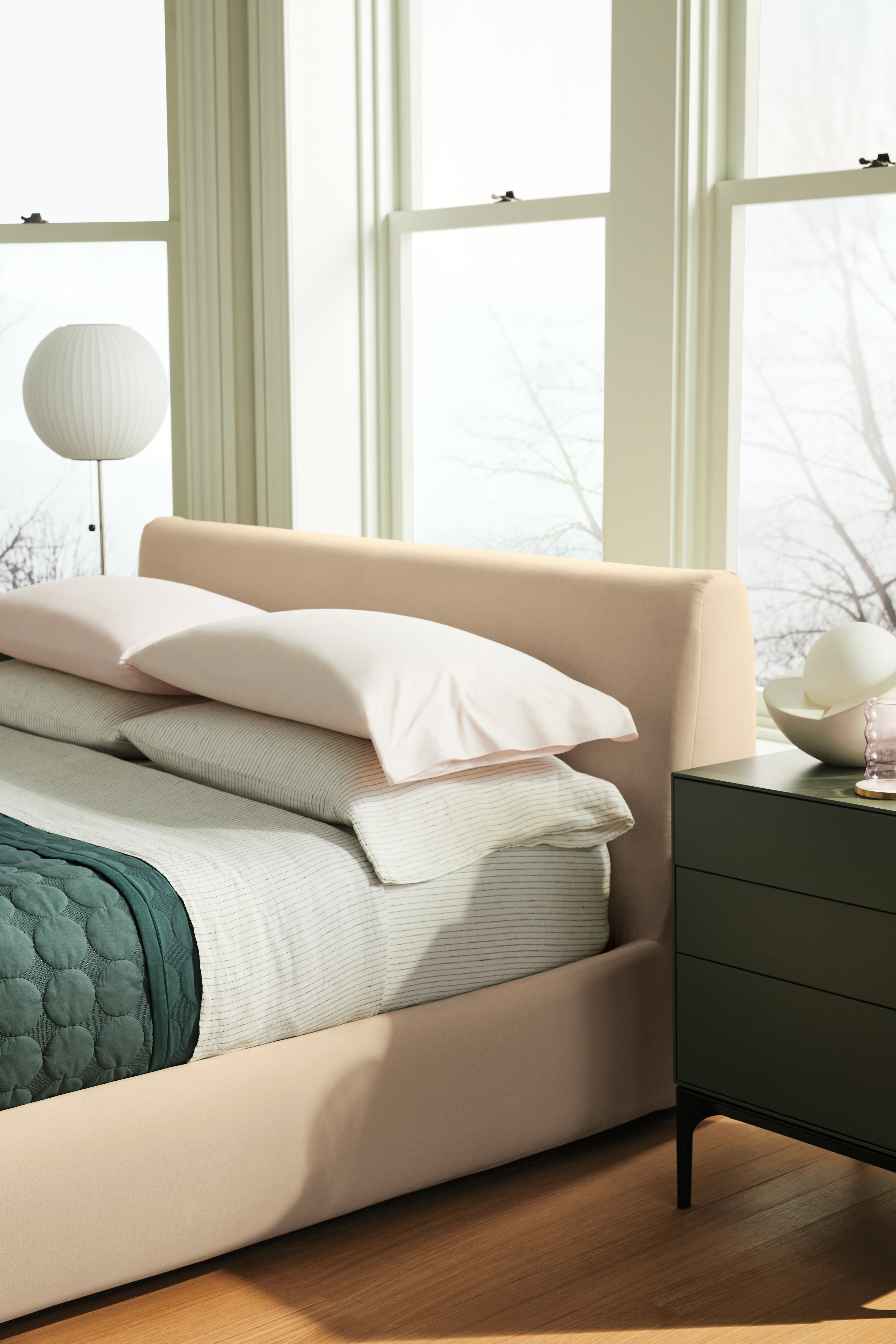 Nest Storage Bed with Lauki Beside and DWR Bedding