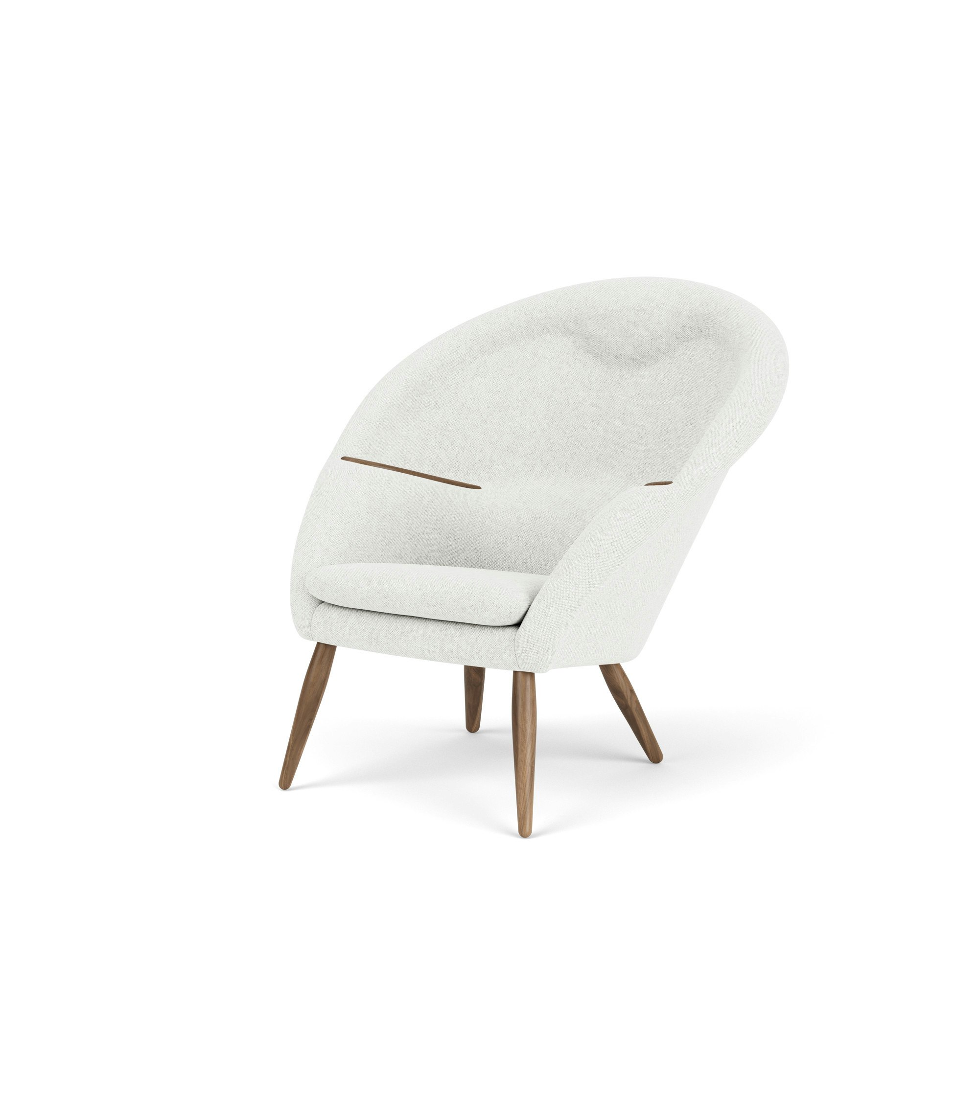 Oda Lounge Chair in Walnut,  Hallingdal 65,  Soft White
