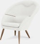 Oda Lounge Chair in Walnut,  Hallingdal 65,  Soft White