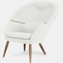 Oda Lounge Chair in Walnut,  Hallingdal 65,  Soft White