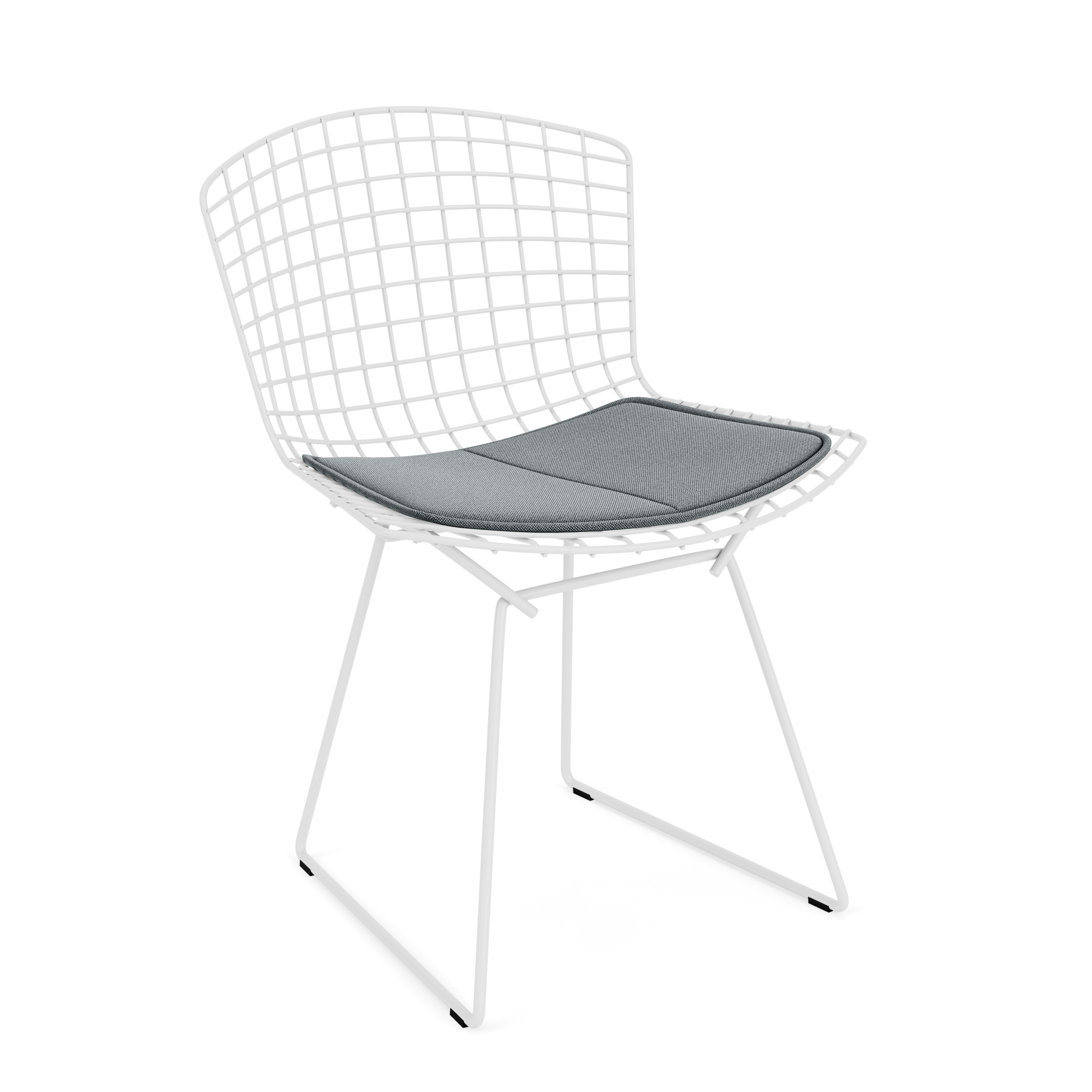 Bertoia Side Chair- Seat Pad, White, Hourglass, Iron