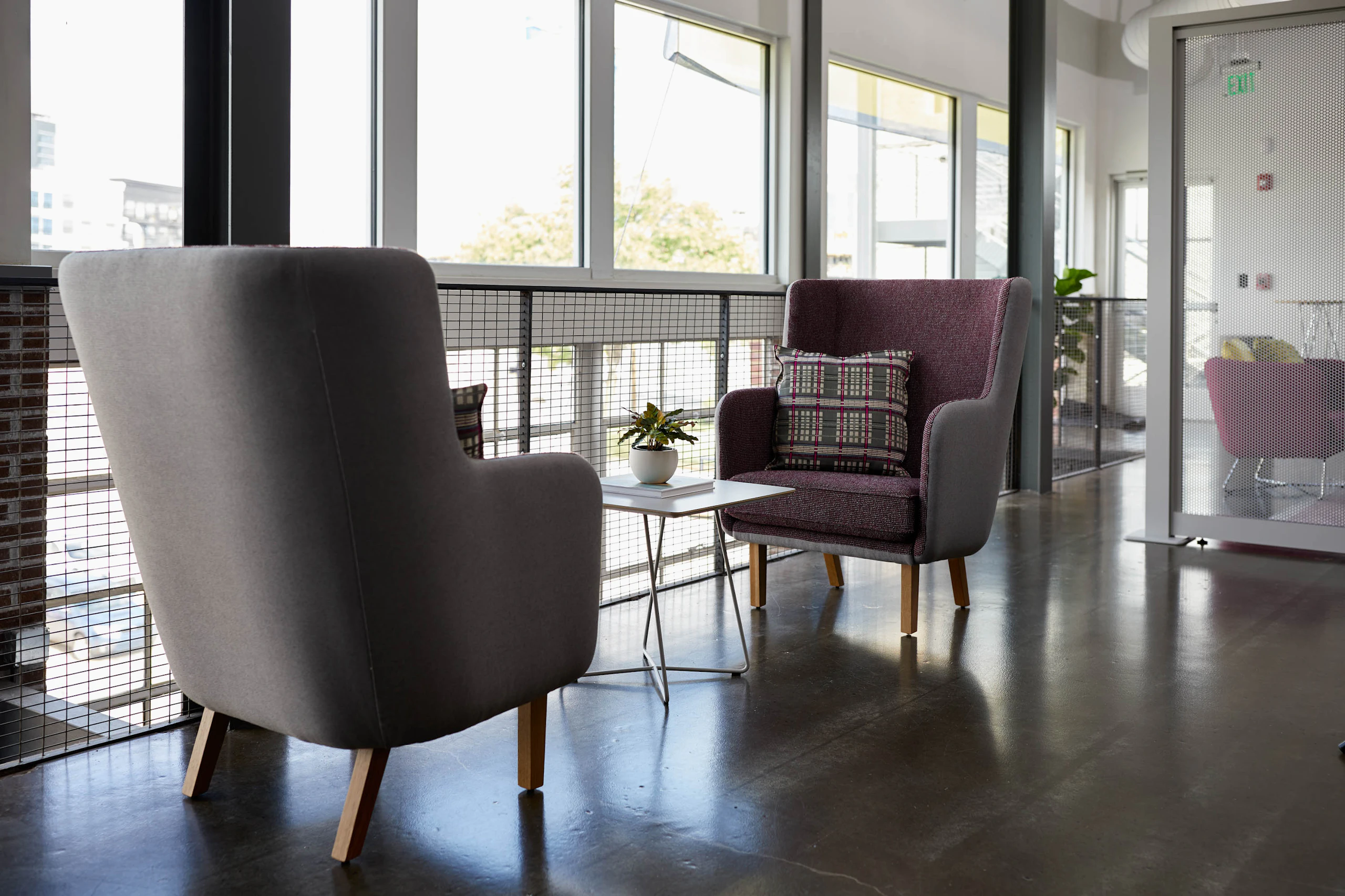 rockwell unscripted highback lounge occasional table square side table creative wall banquette booths private enclave refuge hospitality