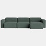 Mags SL Sectional with Wide Chaise - Right, Pecora, Green