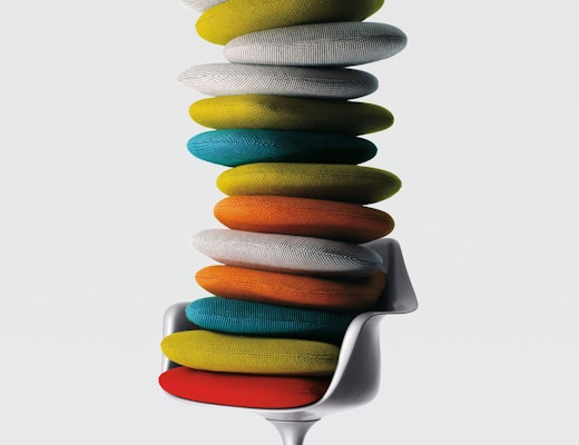 Saarinen Tulip Arm Chair Eero Saarinen Tulip chair with Cato seat pads and platinum seat finish