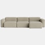 Mags SL Sectional with Wide Chaise - Right, Pecora, Cream